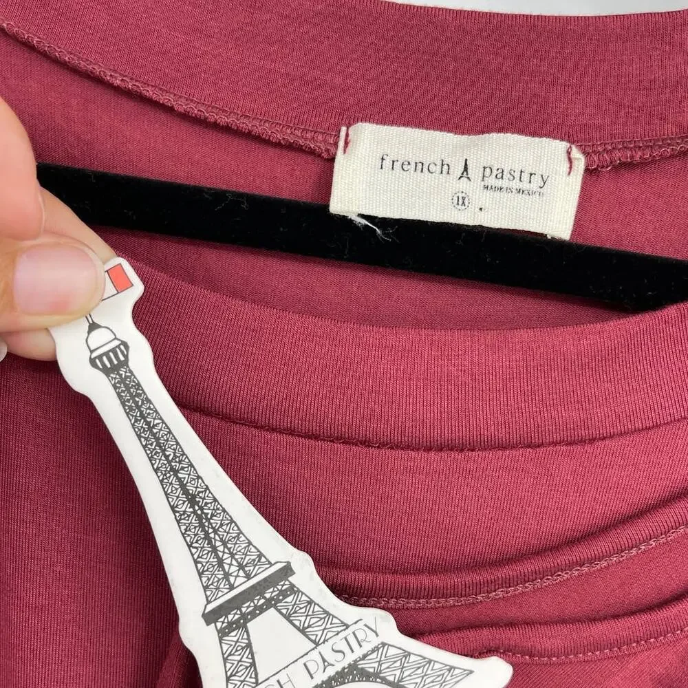 French Pastry Burgundy Tank Top Sleeveless Tee Soft Lightweight Shirt 1X  Womens - Picture 6 of 12